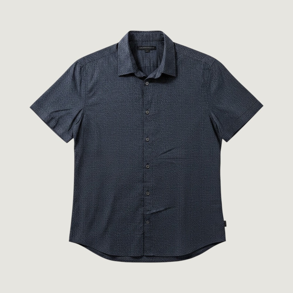 John Varvatos Navy and White Patterned Casual Shirt